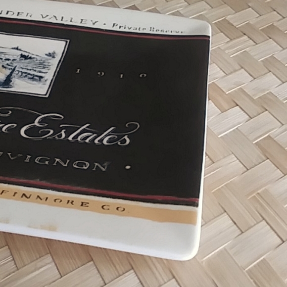 Ceramic Wine Label Appetizer Tray - Picture 3 of 7